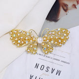 14K Filled Pearl Butterfly Hair Clips 8.5-9mm Freshwater Pearls Hair Clips