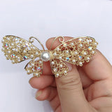 14K Filled Pearl Butterfly Hair Clips 8.5-9mm Freshwater Pearls Hair Clips