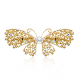 14K Filled Pearl Butterfly Hair Clips 8.5-9mm Freshwater Pearls Hair Clips