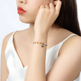 14K Filled Shell Pendant Bracelet with Natural Freshwater Pearls