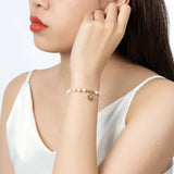 14K Filled Shell Pendant Bracelet with Natural Freshwater Pearls