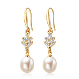 14K Filled Pearl Drop Earrings Women Engagement Fine Jewelry