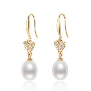 14K Filled Stud Earrings Heart-shaped Drop Earrings Women Fine Jewelry