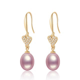 14K Filled Stud Earrings Heart-shaped Drop Earrings Women Fine Jewelry