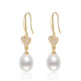 14K Filled Stud Earrings Heart-shaped Drop Earrings Women Fine Jewelry