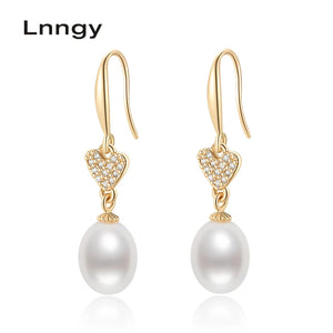14K Filled Stud Earrings Heart-shaped Drop Earrings Women Fine Jewelry