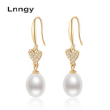 14K Filled Stud Earrings Heart-shaped Drop Earrings Women Fine Jewelry
