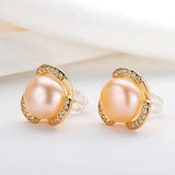14K Filled Stud Earrings Freshwater Pearl Flower Earrings Women