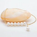 14K Filled Yellow Chain Necklace with Freshwater Pearl Balance Beam Collar