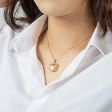 14K Cat Head Pendant Freshwater Pearl Necklace for Women