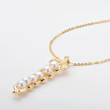 14K Filled Yellow Long Bean Pearl Necklace For Women 5-5.5mm Freshwater Pearl