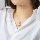 14K Filled Round Pearl Pendant Necklace Vintage Style Jewelry