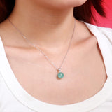 Green Aventurine Pendant Necklace Sterling Silver Natural Gemstone Bead