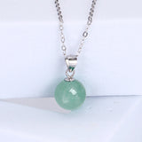 Green Aventurine Pendant Necklace Sterling Silver Natural Gemstone Bead