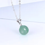 Green Aventurine Pendant Necklace Sterling Silver Natural Gemstone Bead