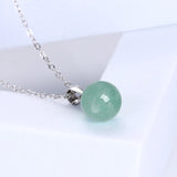 Green Aventurine Pendant Necklace Sterling Silver Natural Gemstone Bead