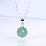 Green Aventurine Pendant Necklace Sterling Silver Natural Gemstone Bead