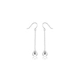 8mm Silver Beads Dangle Drop Earrings Sterling Silver High Finish Hooks