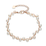 925 Silver Charm Twisted Bracelet Bangle 8in 4-6mm Freshwater Pearl Bracelet