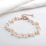 925 Silver Charm Twisted Bracelet Bangle 8in 4-6mm Freshwater Pearl Bracelet