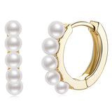 925 Silver Pearl Hoop Earrings Freshwater Pearls Birthday Jewelry