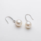 925 Silver Stud Earrings 7.5-8mm Freshwater Pearl Drop Earrings Women Party