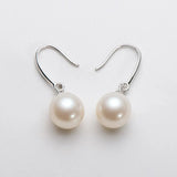 925 Silver Stud Earrings 7.5-8mm Freshwater Pearl Drop Earrings Women Party