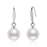 925 Silver Stud Earrings 7.5-8mm Freshwater Pearl Drop Earrings Women Party