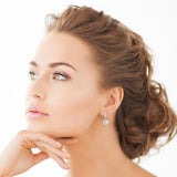 925 Silver Stud Earrings 9mm Natural Pearl Drop Earrings Women Jewelry