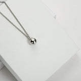 Sterling Silver Pendant Necklace 8mm Bead High Finish Jewelry 18Inch