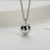 Sterling Silver Pendant Necklace 8mm Bead High Finish Jewelry 18Inch