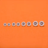 Classic Round Cut 925 Sterling Silver Stud Earrings for Lady