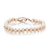 14k Filled Charm Bracelet Women Pearl Twisted 925 Silver Bracelet
