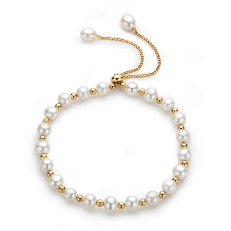 Freshwater Pearl Bracelet 14K Filled Adjustable Wedding Jewelry