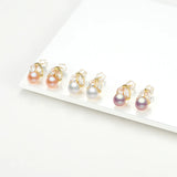 14K Filled Stud Earrings Natural Freshwater Pearl Insect Stud Earrings Women