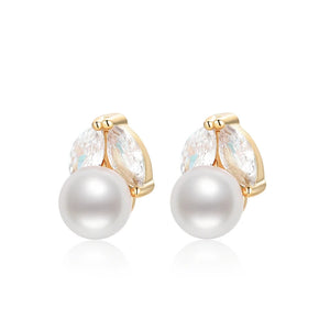 14K Filled Stud Earrings Natural Freshwater Pearl Insect Stud Earrings Women