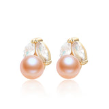 14K Filled Stud Earrings Natural Freshwater Pearl Insect Stud Earrings Women