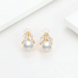 14K Filled Stud Earrings Natural Freshwater Pearl Insect Stud Earrings Women