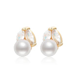 14K Filled Stud Earrings Natural Freshwater Pearl Insect Stud Earrings Women