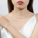 Pearl Bracelet 14K Filled Jewelry Set Christmas Gift