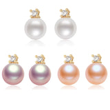 14K Filled Pearl Stud Earrings 8.5-9mm Freshwater Pearl