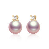 14K Filled Pearl Stud Earrings 8.5-9mm Freshwater Pearl