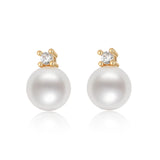 14K Filled Pearl Stud Earrings 8.5-9mm Freshwater Pearl
