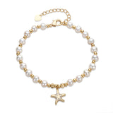 Starfish Pearl Bracelet 14K Filled 5-6mm Freshwater Pearl Birthday Jewelry