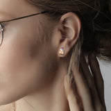 Unicorn Earrings Sterling Silver 6mm Natural Pearl Women Jewelry