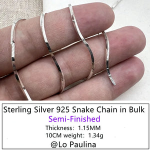 S925 Snake Necklace Chains Bulk Supply For Jewelry Making DIY
