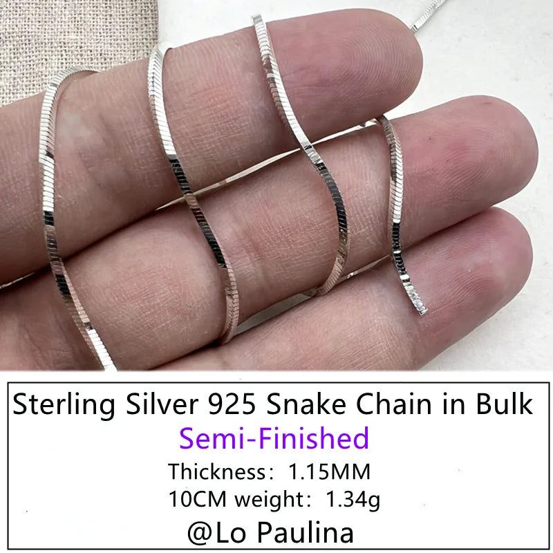 S925 Snake Necklace Chains Bulk Supply For Jewelry Making DIY