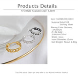 S925 Vintage Chain Hoop Earrings 13mm Minimalist Fine Jewelry