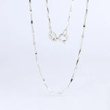 925 Silver Melon Bar Chain Sweater Necklace Long 50/55/60cm