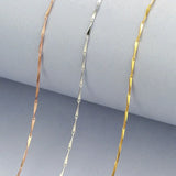 925 Silver Melon Bar Chain Sweater Necklace Long 50/55/60cm
